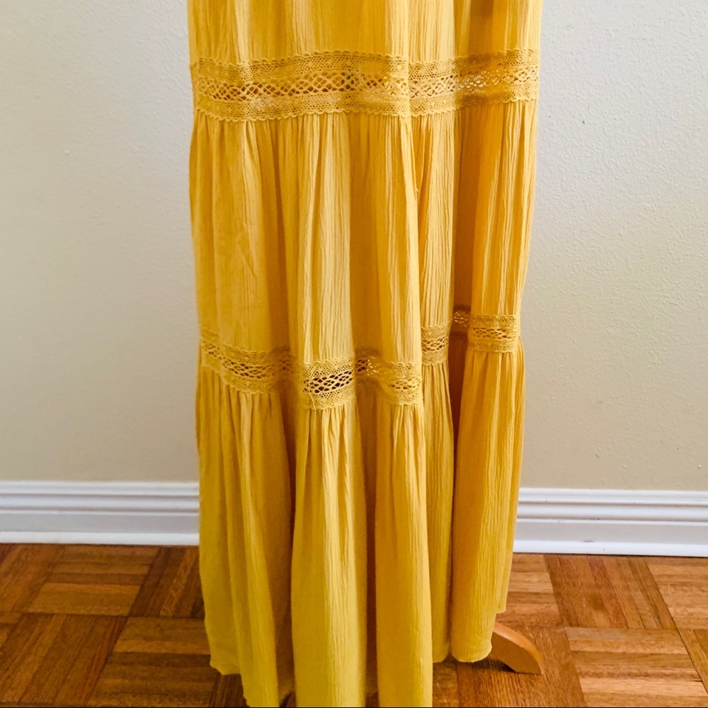 Altar'd State Maxi Boho Dress Mustard Yellow - Picture 6 of 6